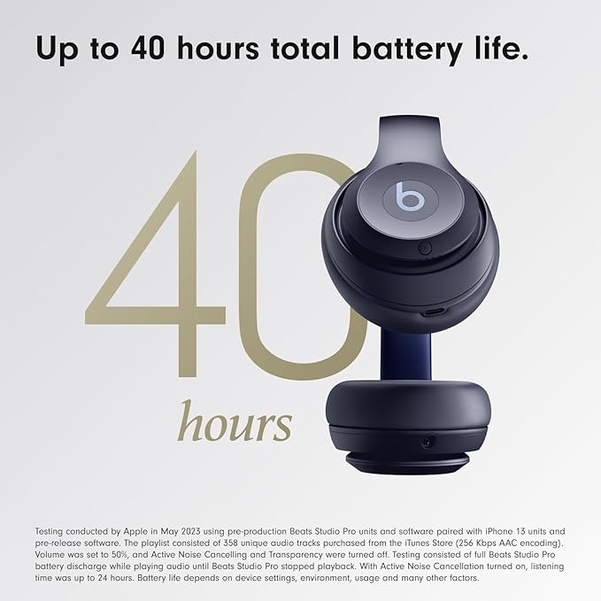 Studio Pro – Wireless Noise Cancelling Headphones with USB-C Audio, Spatial Sound, 40H Battery Life, Fast Fuel Charging, Compatible with iOS & Android | Premium Design | Free Gift | 1-Year Warranty | 14-Day Easy Returns